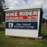 Ohio insurance ad on a bus shelter