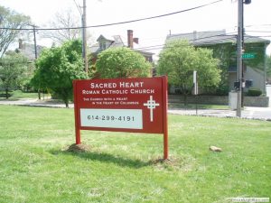 Ground Sign for Church in Italian Village