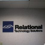 Custom business sign for technology company