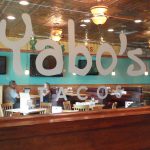 Interior sign for Yabo's Tacos